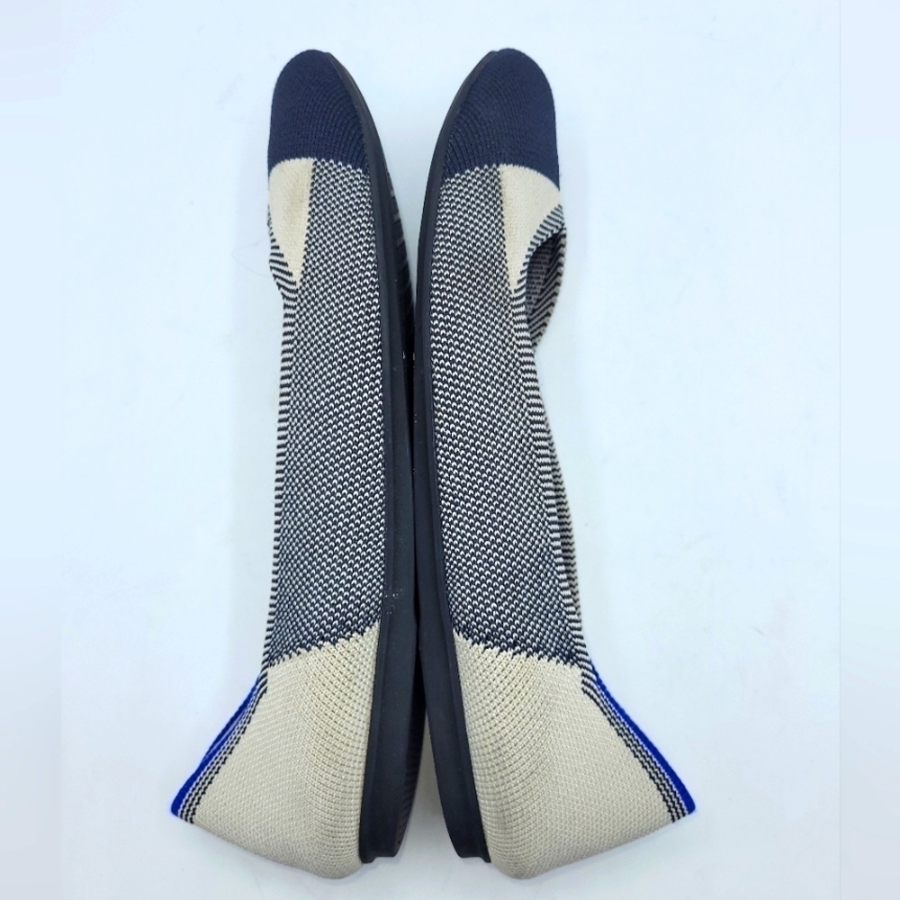 Rothy's The Flat Round Cap Toe Black and Cream Plaid Retired Pattern Size 8.5 - Picture 8 of 16